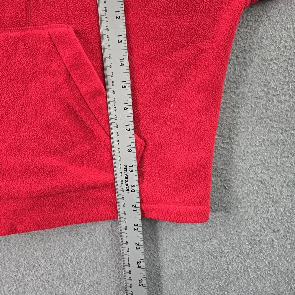 PINK Victoria's Secret Women Sweatshirt L Red Fleece Activewear Zipper‎ Long